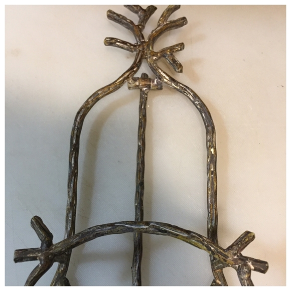 Set of 2 Rustic metal wooden looking book, plate, tablet, photo stand or holder - Picture 2 of 2